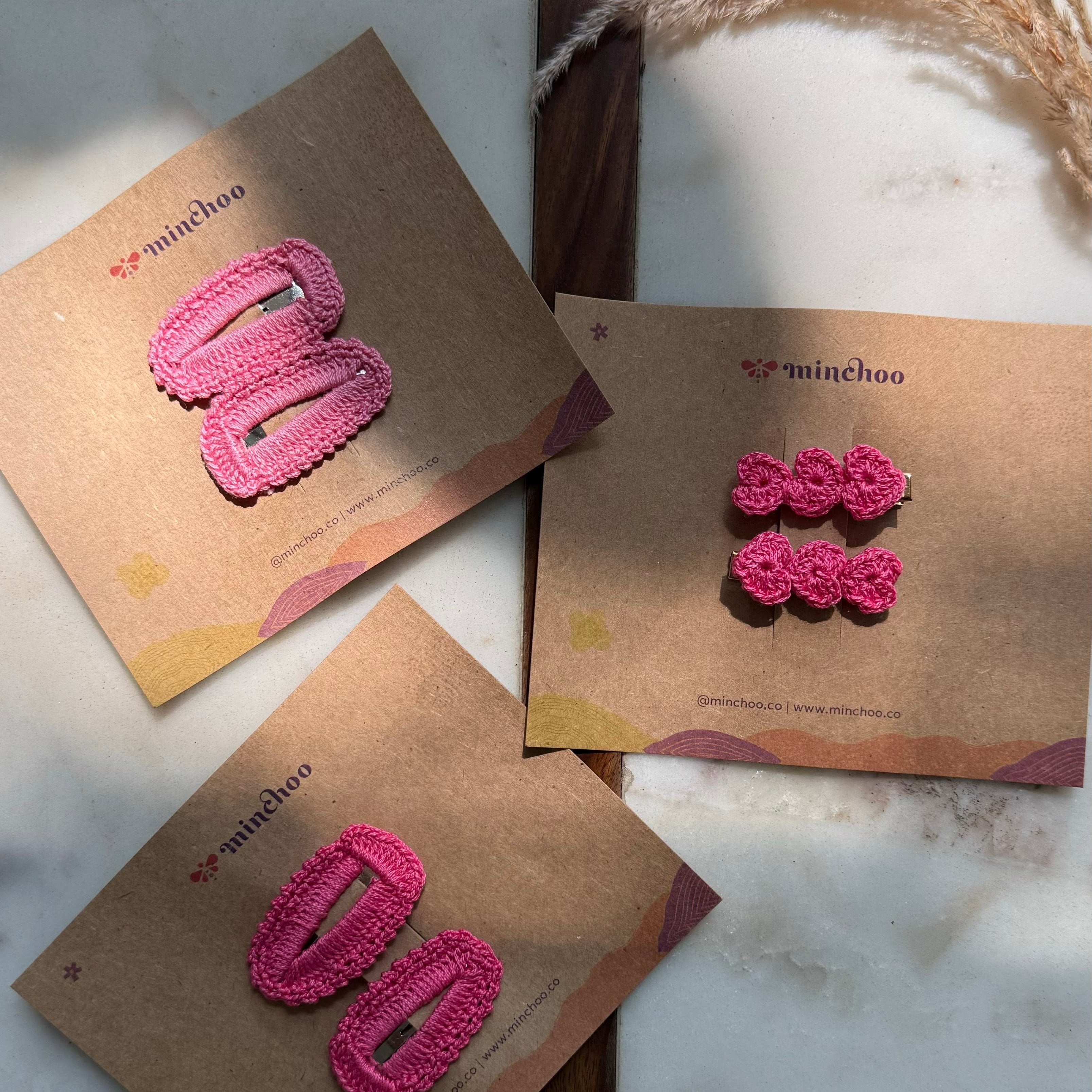 Girls crochet hairclips